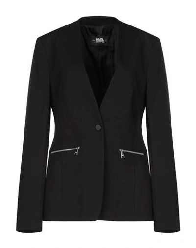 Shop Karl Lagerfeld Blazer In Black