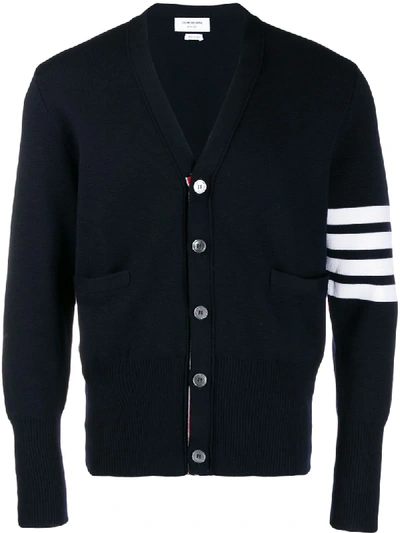 THOM BROWNE SLIM FIT CARDIGAN - 蓝色