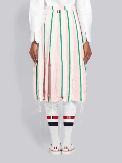 Shop Thom Browne Wide Repp Stripe Pleated Skirt In White