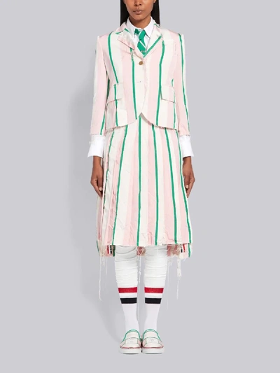 Shop Thom Browne Wide Repp Stripe Pleated Skirt In White