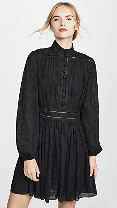 Shop Zimmermann Espionage Plisse Mini Dress In Black