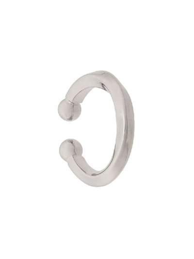 Shop Acne Studios Earring Loop Cuff In Silver