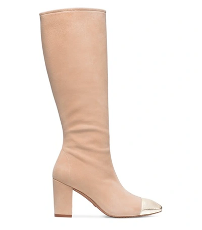 Shop Stuart Weitzman The Jacinda In Adobe Beige Suede & Leather