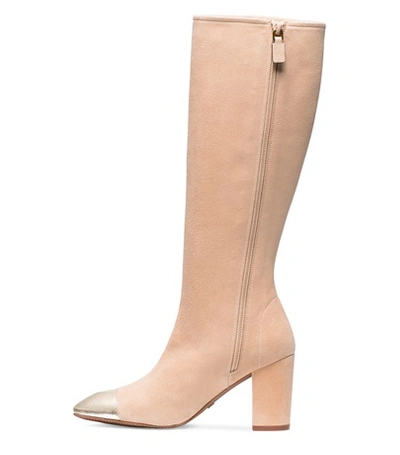 Shop Stuart Weitzman The Jacinda In Adobe Beige Suede & Leather