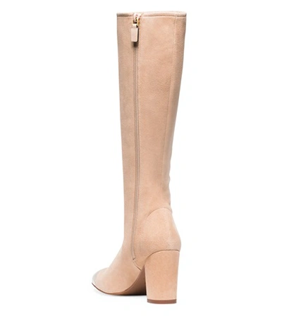 Shop Stuart Weitzman The Jacinda In Adobe Beige Suede & Leather