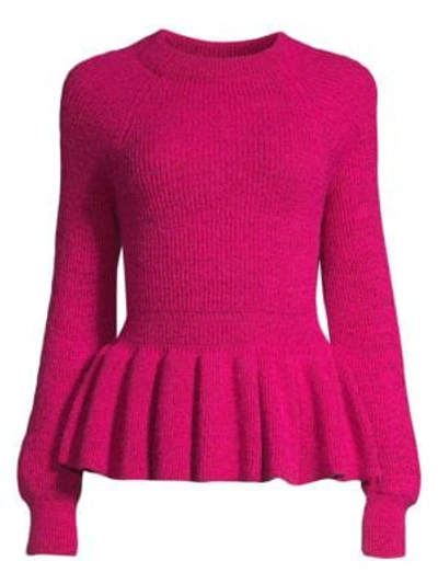 Shop Stine Goya Lucio Ruffle Peplum Sweater In Pink