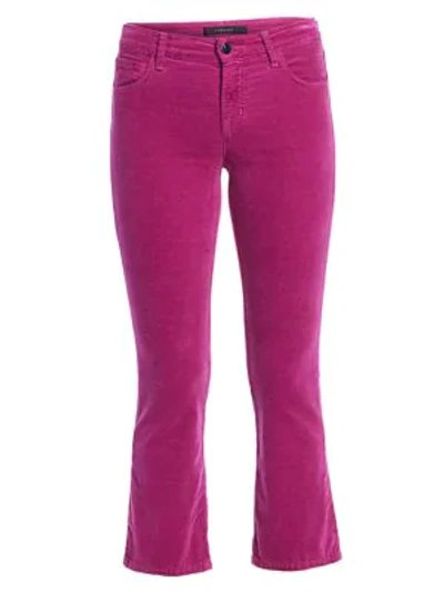 Shop J Brand Selena Mid-rise Velvet Bootcut Jeans In Victoria