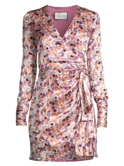 Shop Alexis Kari Floral Wrap Dress In Lilac Beaded Floral