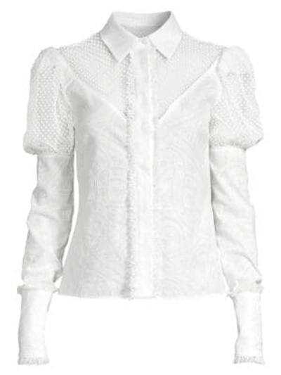 Shop Alexis Virginia Puff-sleeve Blouse In White