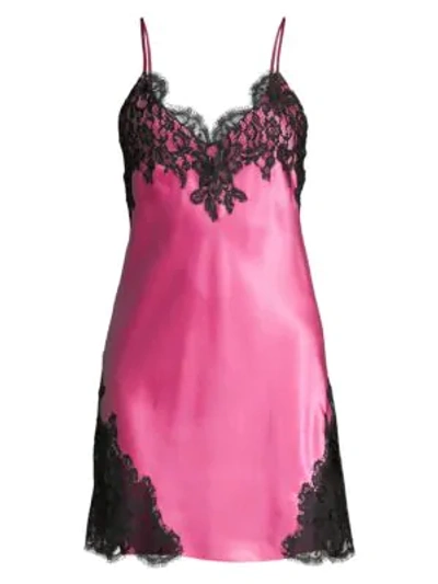 Shop Christine Women's Diva Silk & Lace Chemise In Peony