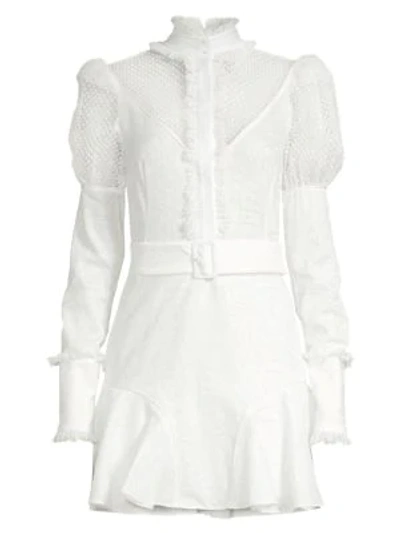 Shop Alexis Madilyn Puff-sleeve Mini Dress In White