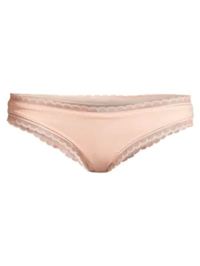Shop Stella Mccartney Emma Loving Lace-trim Mesh Back Bikini Briefs In Rose