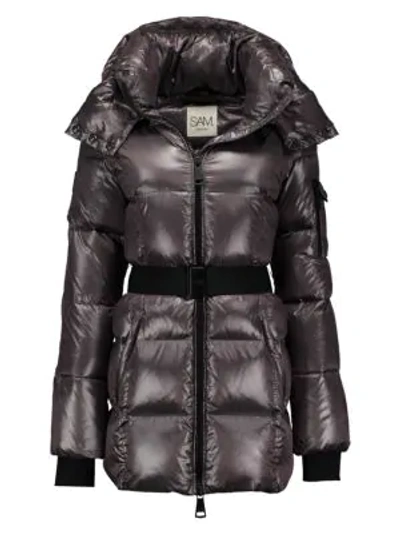 Shop Sam Women's Soho Belted Down Puffer Jacket In Anthracite