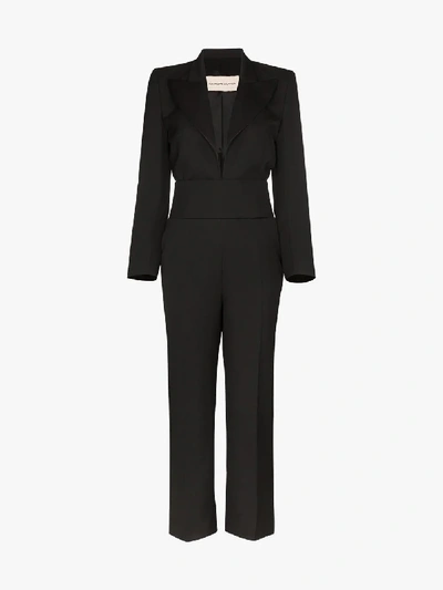 Shop Alexandre Vauthier Tuxedo Wool Jumpsuit In Black