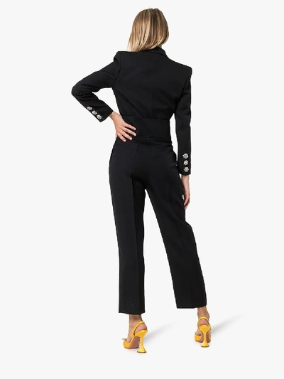 Shop Alexandre Vauthier Tuxedo Wool Jumpsuit In Black