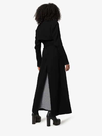Shop Ann Demeulemeester Double-breasted Belted Trench Coat In Black