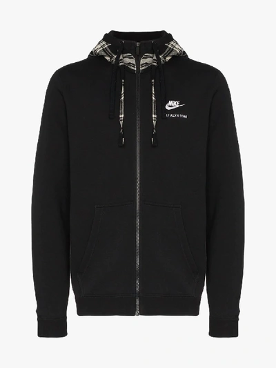 Shop Nike X 1017 Alyx 9sm Hooded Zip-up Jacket In Black