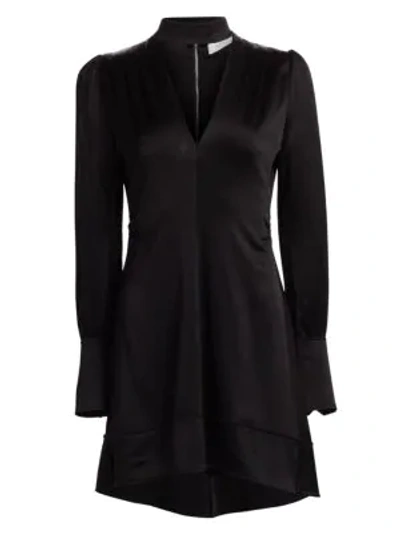 Shop A.l.c Garrison Satin Dress In Black