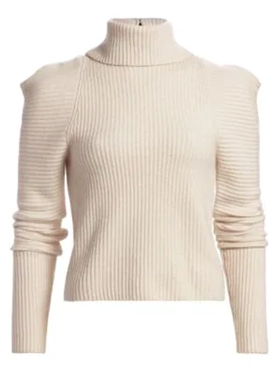 Shop A.l.c Maura Puff-sleeve Turtleneck Jumper In Off White