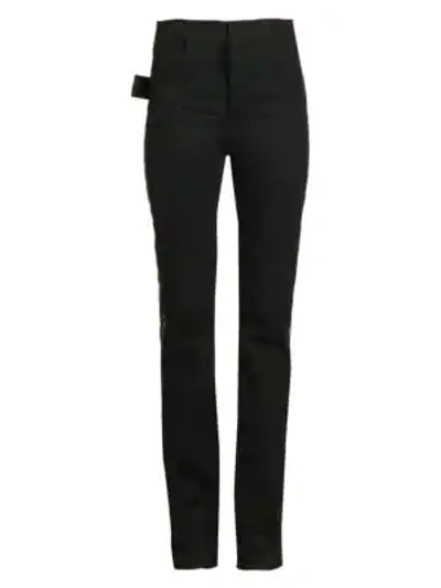 Shop Bottega Veneta High-rise Tuxedo Stripe Jeans In Black