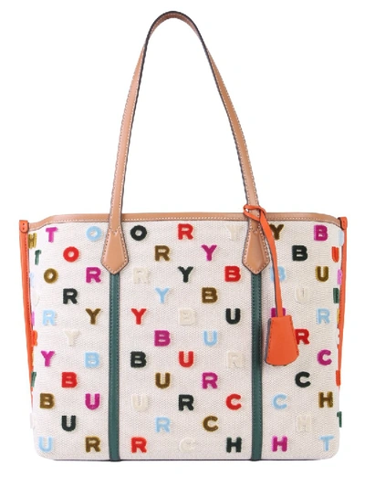 Shop Tory Burch Perry Fil Coupé Logo Tote Bag In White