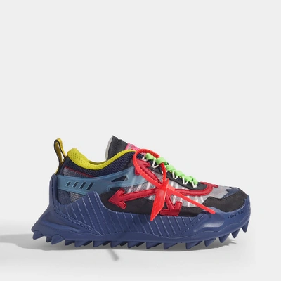 Shop Off-white Odsy-1000 Sneakers In Blue And Red Calf Leather