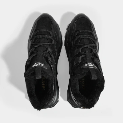 Shop Valentino Bounce Low Sneakers In Black Leather