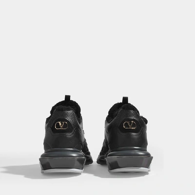 Shop Valentino Bounce Low Sneakers In Black Leather