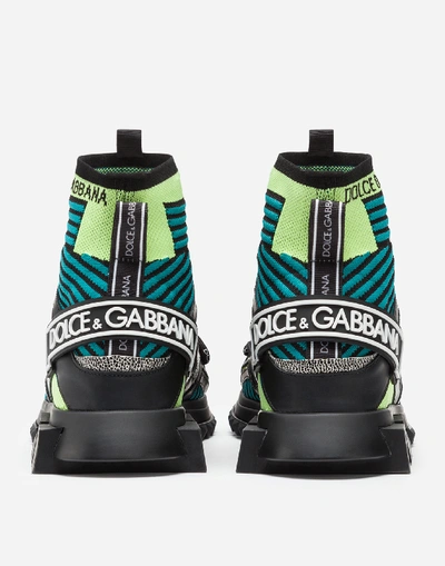 Shop Dolce & Gabbana Sorrento High-top Trekking Sneakers In Multi-colored Mixed-material In Multicolor