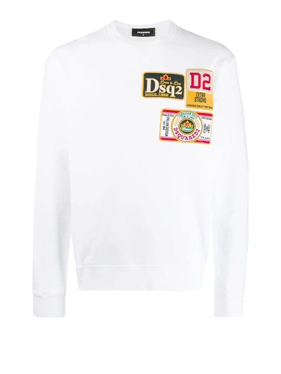 Dsquared2 Logo Patch Sweatshirt In White | ModeSens