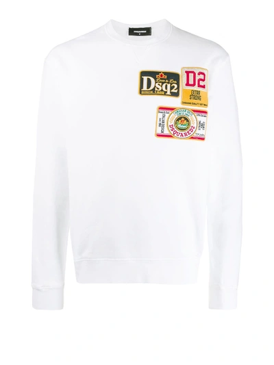 Shop Dsquared2 Logo Patch Sweatshirt In White