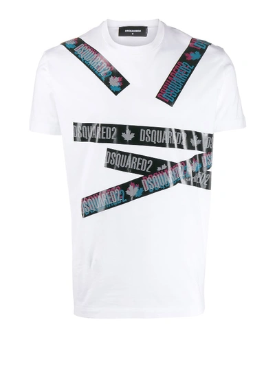 Shop Dsquared2 Logo Bands Print T-shirt In White