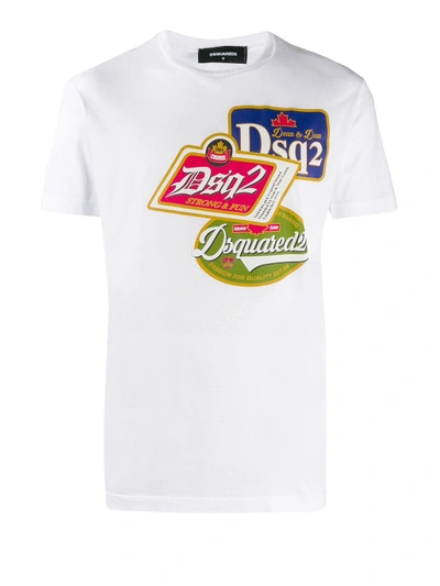 Shop Dsquared2 Logo Patch Print T-shirt In White