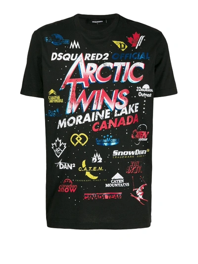 Shop Dsquared2 Arctic Twins Print T-shirt In Black