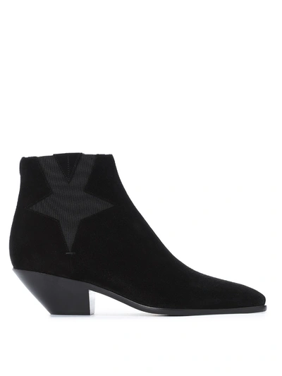 Shop Saint Laurent West Star Chelsie Boots In Black