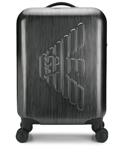 Shop Emporio Armani Logo Detail Suitcase In Black