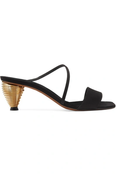 Shop Neous Thallis Leather And Faille Sandals