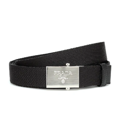 Shop Prada Nylon Belt In Black