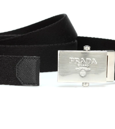 Shop Prada Nylon Belt In Black