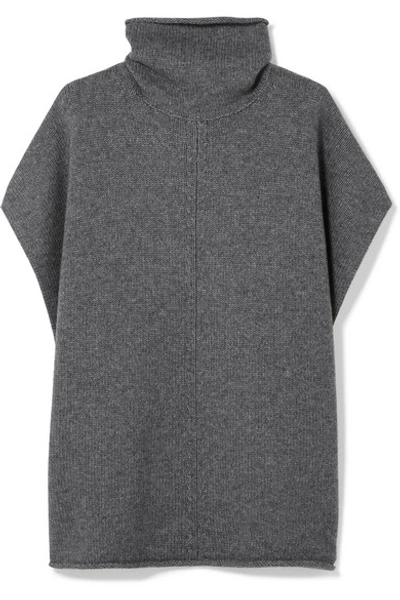 Shop Joseph Wool And Cashmere-blend Turtleneck Poncho In Gray