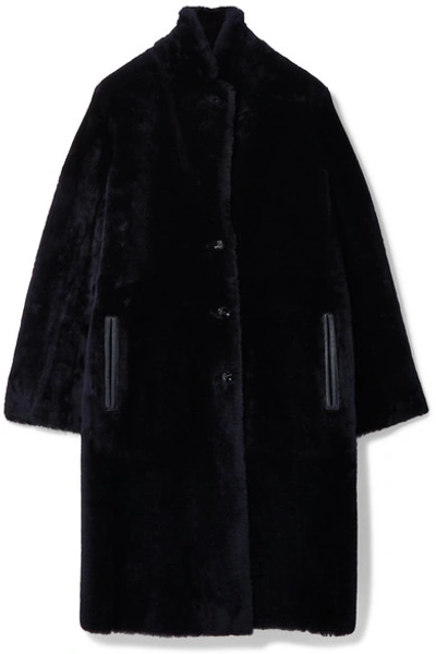 Shop Joseph Brittany Reversible Shearling Coat In Midnight Blue