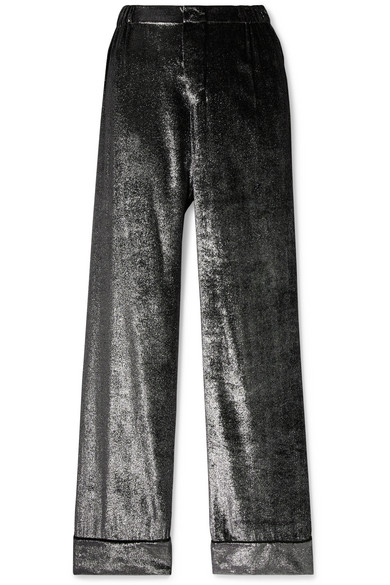 velvet straight leg pants