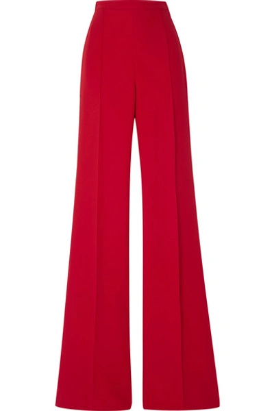 Shop Andrew Gn Crepe Wide-leg Pants In Red