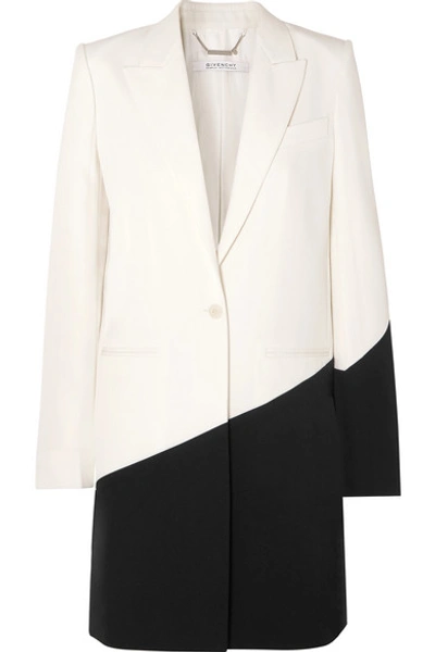 Shop Givenchy Two-tone Wool Blazer In Black