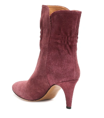 Shop Isabel Marant Dedie Suede Ankle Boots In Purple