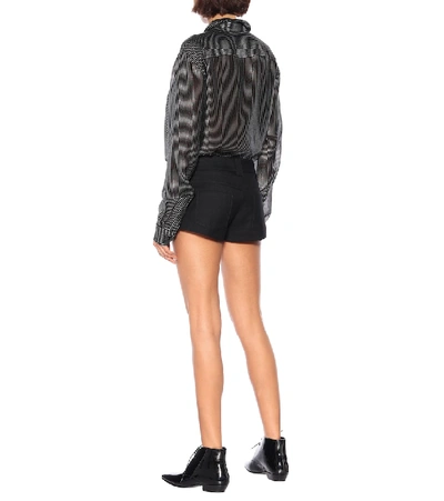 Shop Saint Laurent Wool-twill Shorts In Black