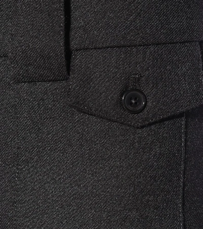Shop Saint Laurent Wool-twill Shorts In Black