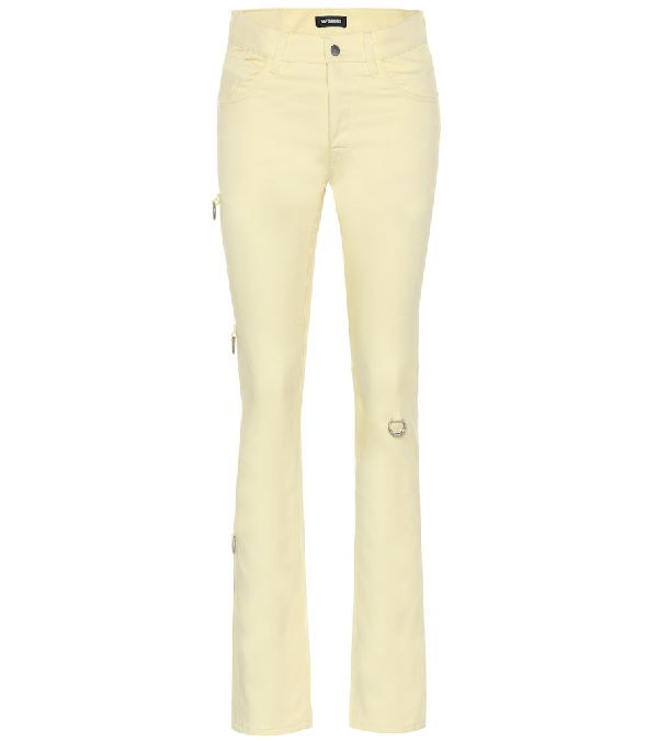 Raf Simons Mid-rise Slim Jeans In Yellow | ModeSens