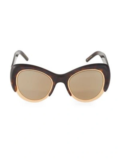 Shop Pomellato 48mm Cateye Sunglasses In Brown