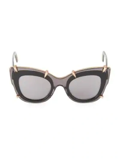 Shop Pomellato 48mm  Cat Eye Sunglasses In Grey